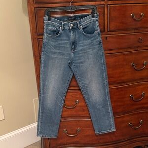Banana Republic Factory Women's Cropped Straight Jeans in Medium Blue